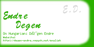 endre degen business card